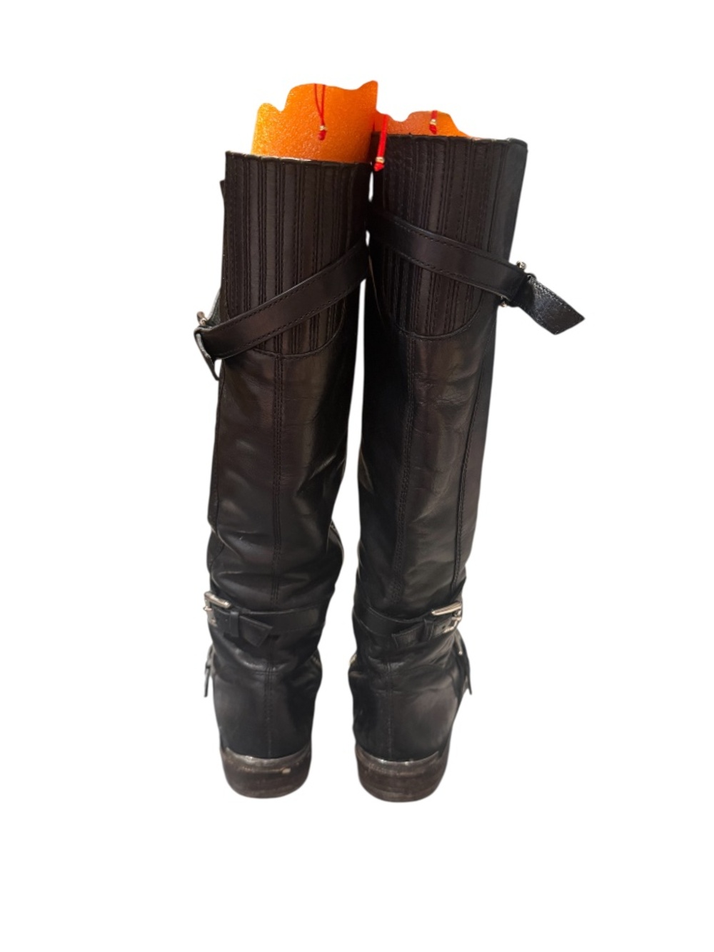 COACH black leather knee-high boots with buckle details - size 6 - Picture 7 of 11